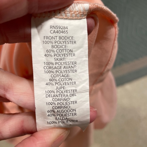 Toddler Girls Glitter Flower Matching Tutu Dress - Peach Sachet 2T - Picture 4 of 4